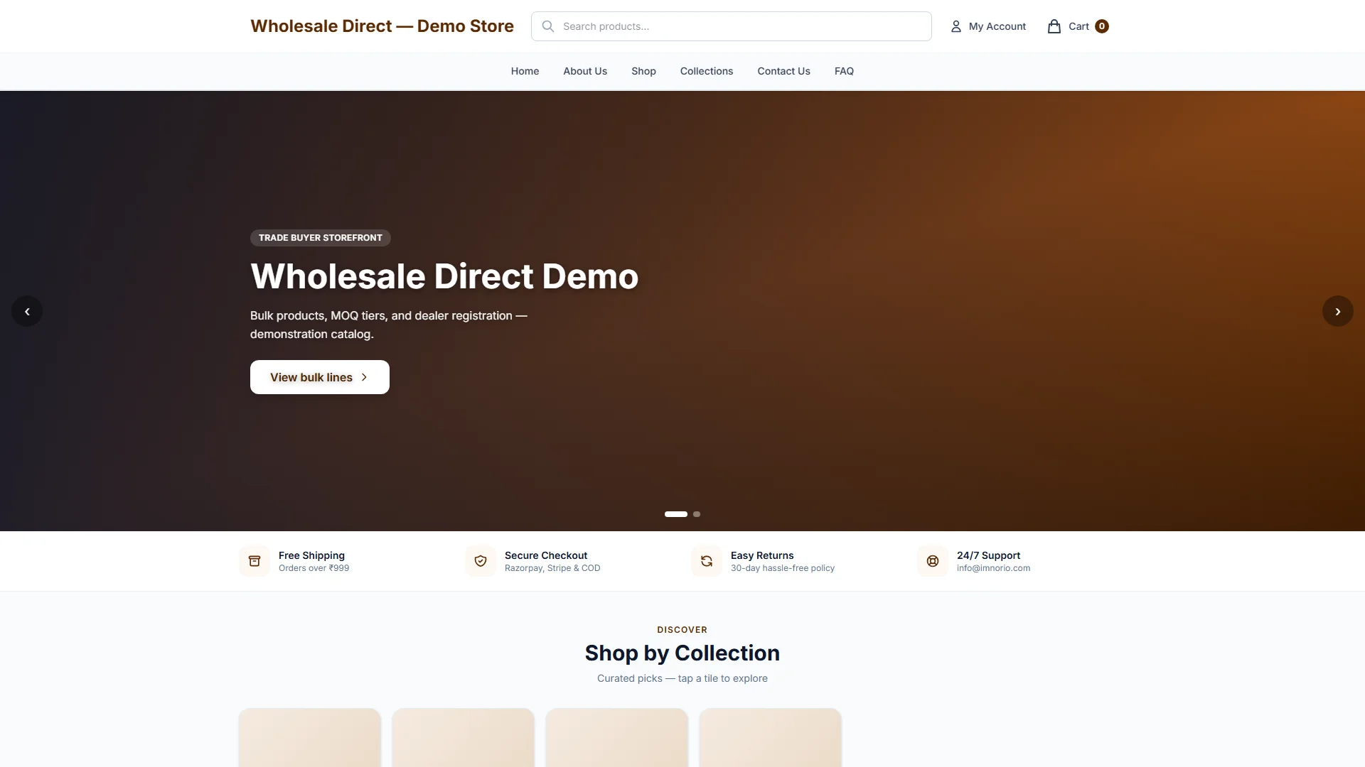 Wholesale Direct homepage preview