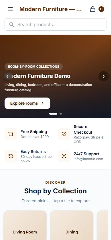 Modern Furniture mobile preview